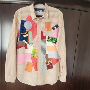 Junya Watanabe Comme des Garcons Multicolor Patchwork Casual Button Down Shirt